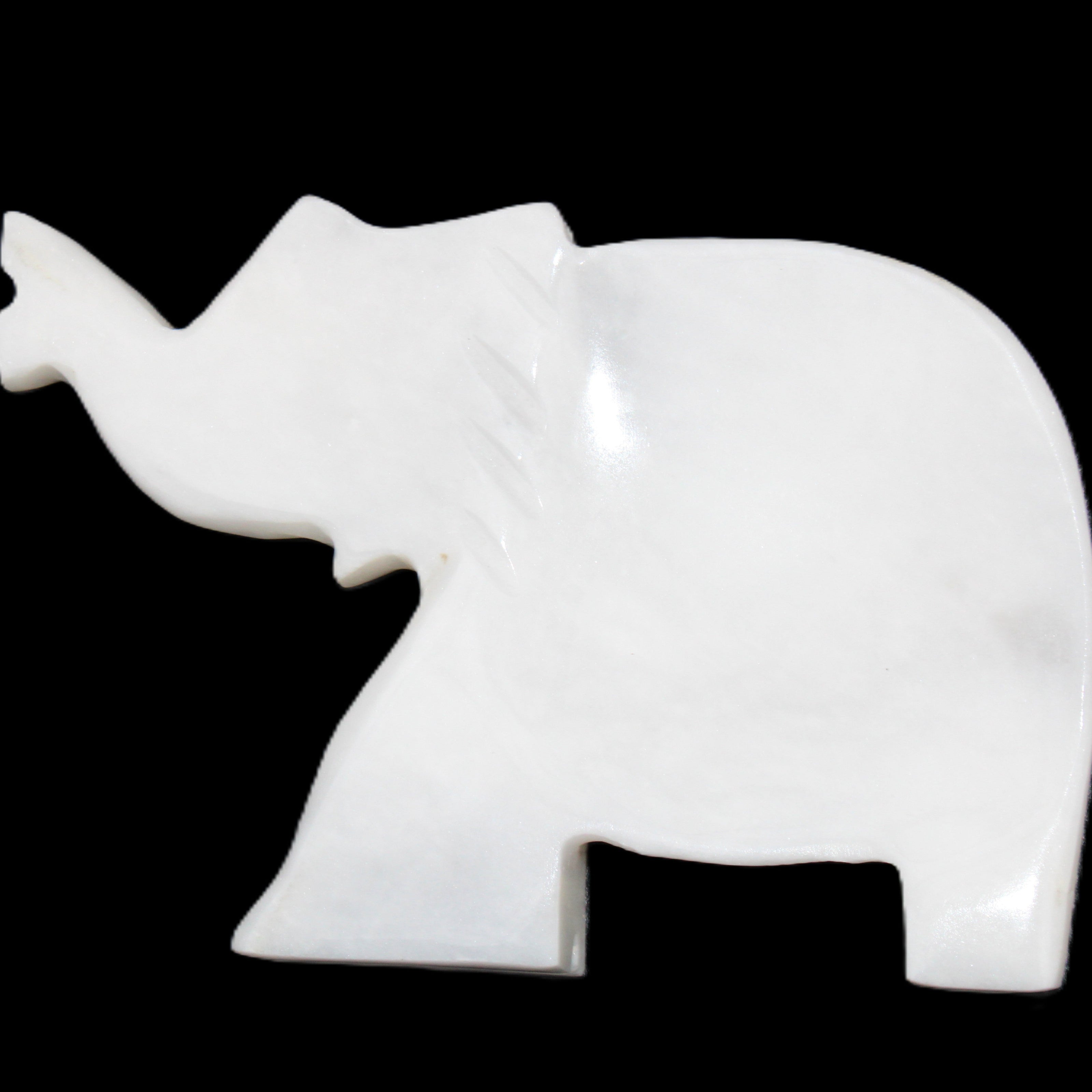 White Jade hand-carved Elephant platter 149*100*24mm 458g in sunlight - Rocks and Things Store