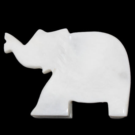 White Jade hand-carved Elephant platter 149*100*24mm 458g in sunlight - Rocks and Things Store