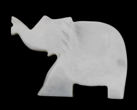 White Jade hand-carved Elephant platter 149*100*24mm 458g in sunlight - Rocks and Things Store