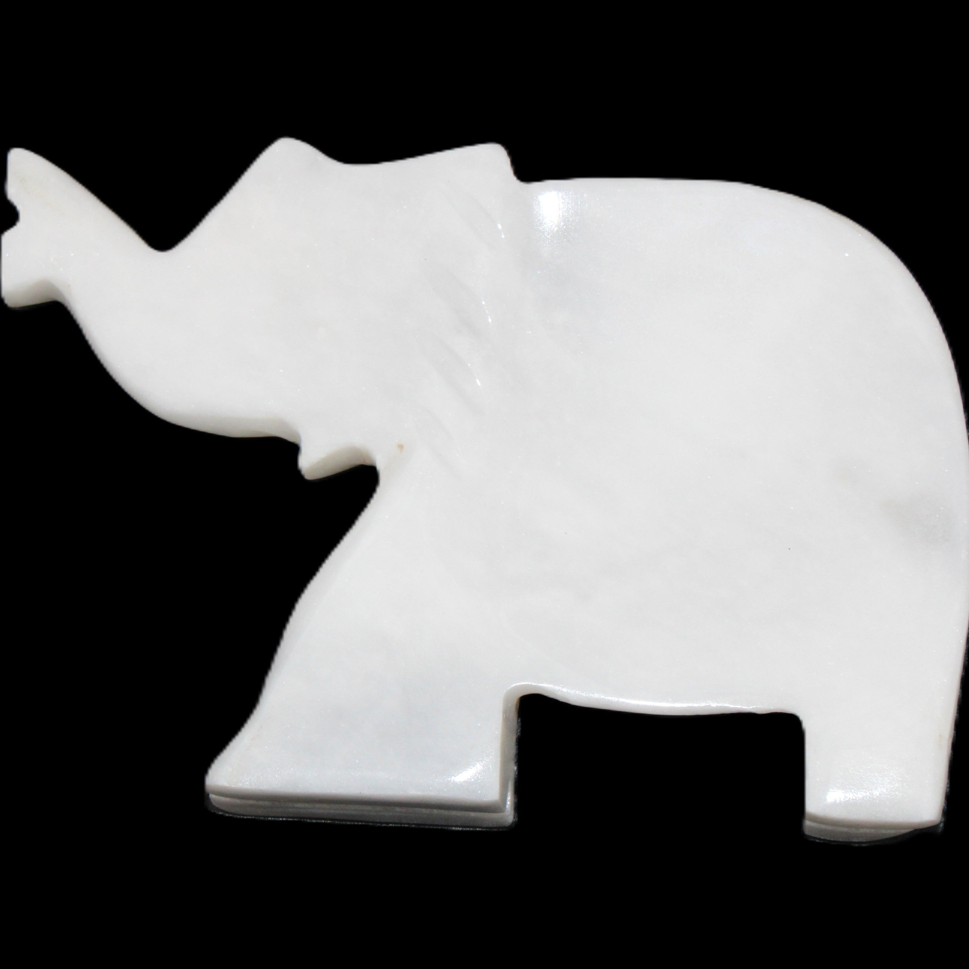 White Jade hand-carved Elephant platter 149*100*24mm 458g in sunlight - Rocks and Things Store