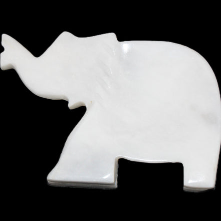 White Jade hand-carved Elephant platter 149*100*24mm 458g in sunlight - Rocks and Things Store