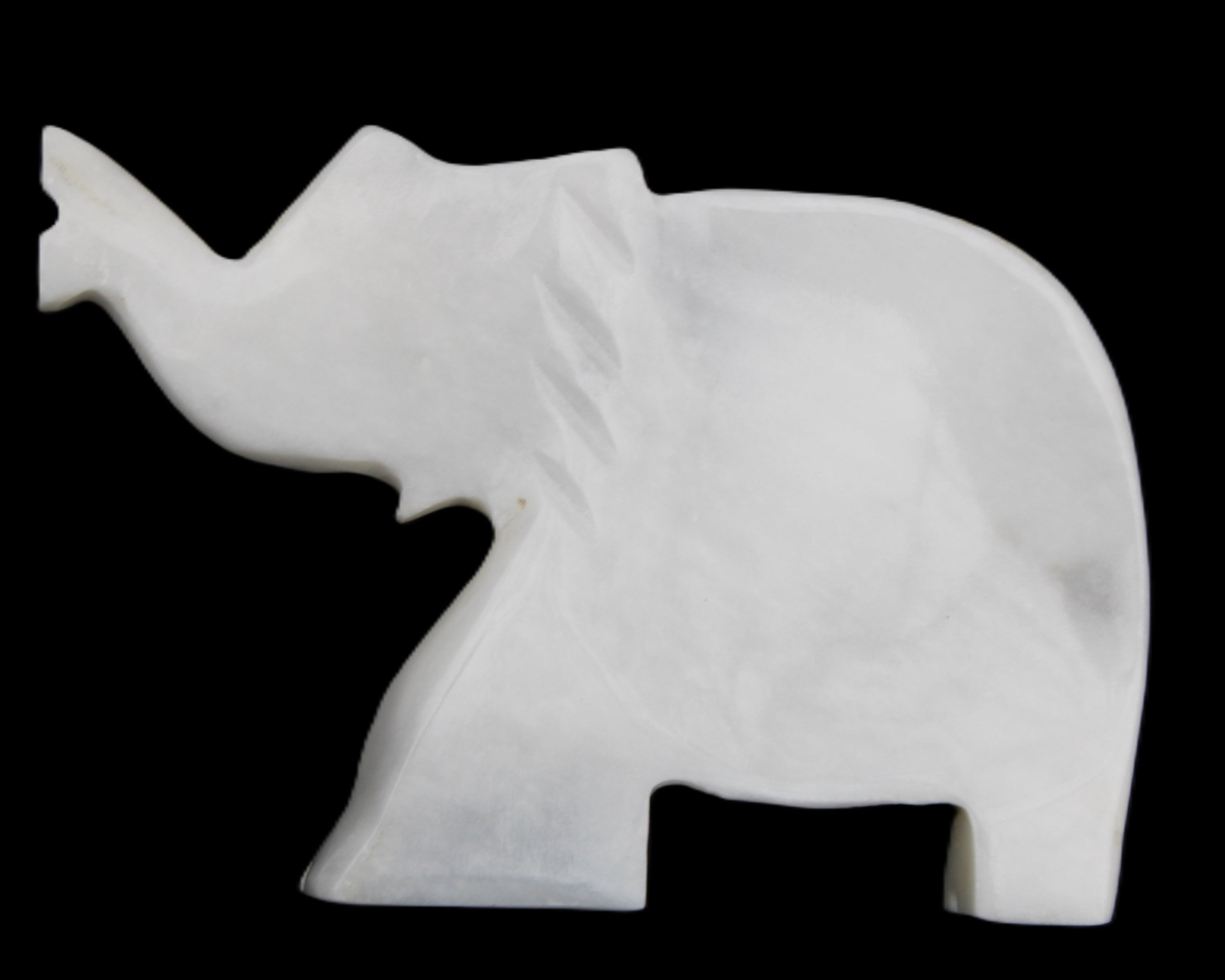 White Jade hand-carved Elephant platter 149*100*24mm 458g in sunlight - Rocks and Things Store