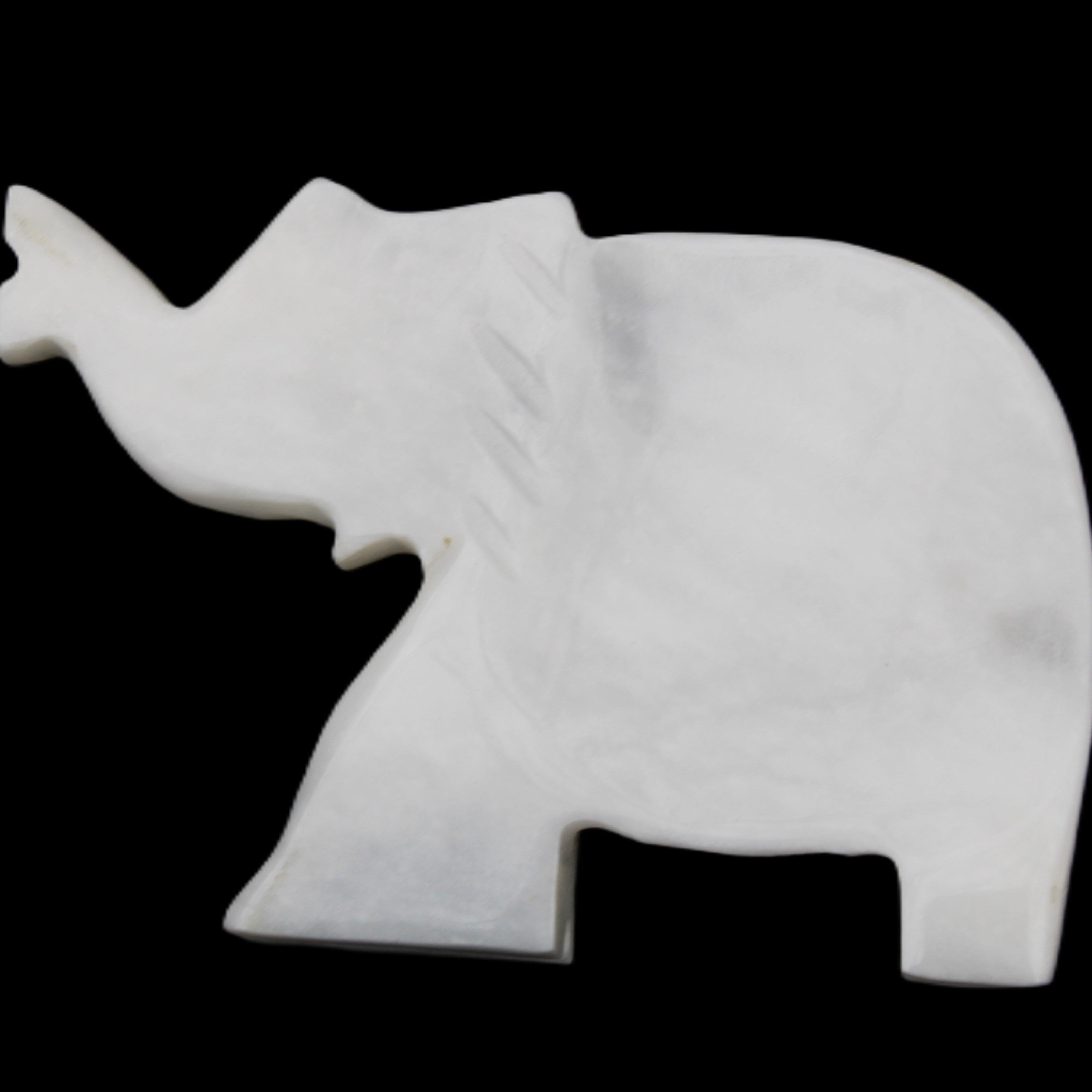 White Jade hand-carved Elephant platter 149*100*24mm 458g in sunlight - Rocks and Things Store