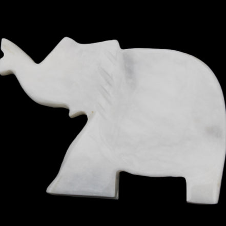 White Jade hand-carved Elephant platter 149*100*24mm 458g in sunlight - Rocks and Things Store