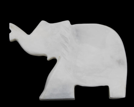 White Jade hand-carved Elephant platter 149*100*24mm 458g in sunlight - Rocks and Things Store
