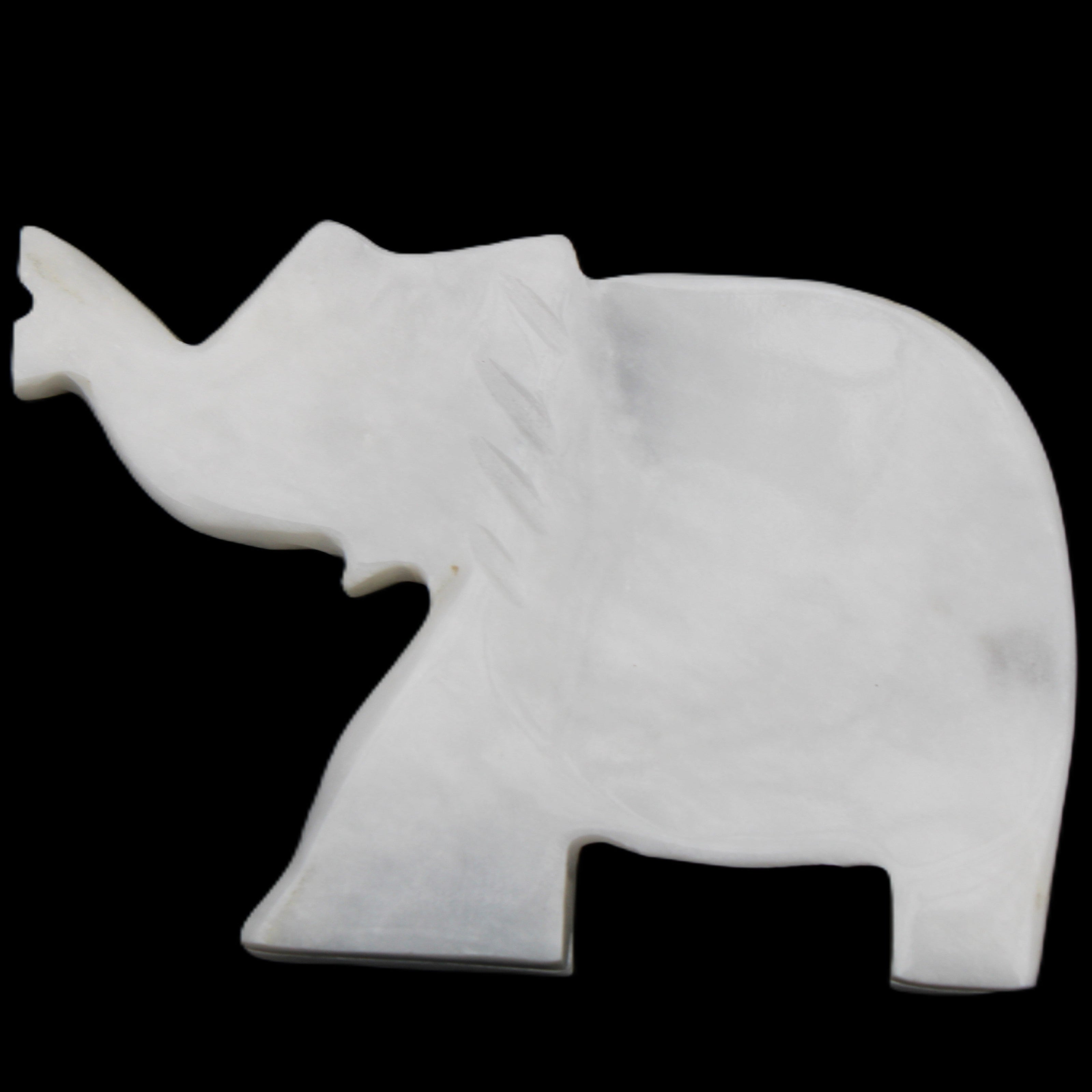 White Jade hand-carved Elephant platter 149*100*24mm 458g in sunlight - Rocks and Things Store