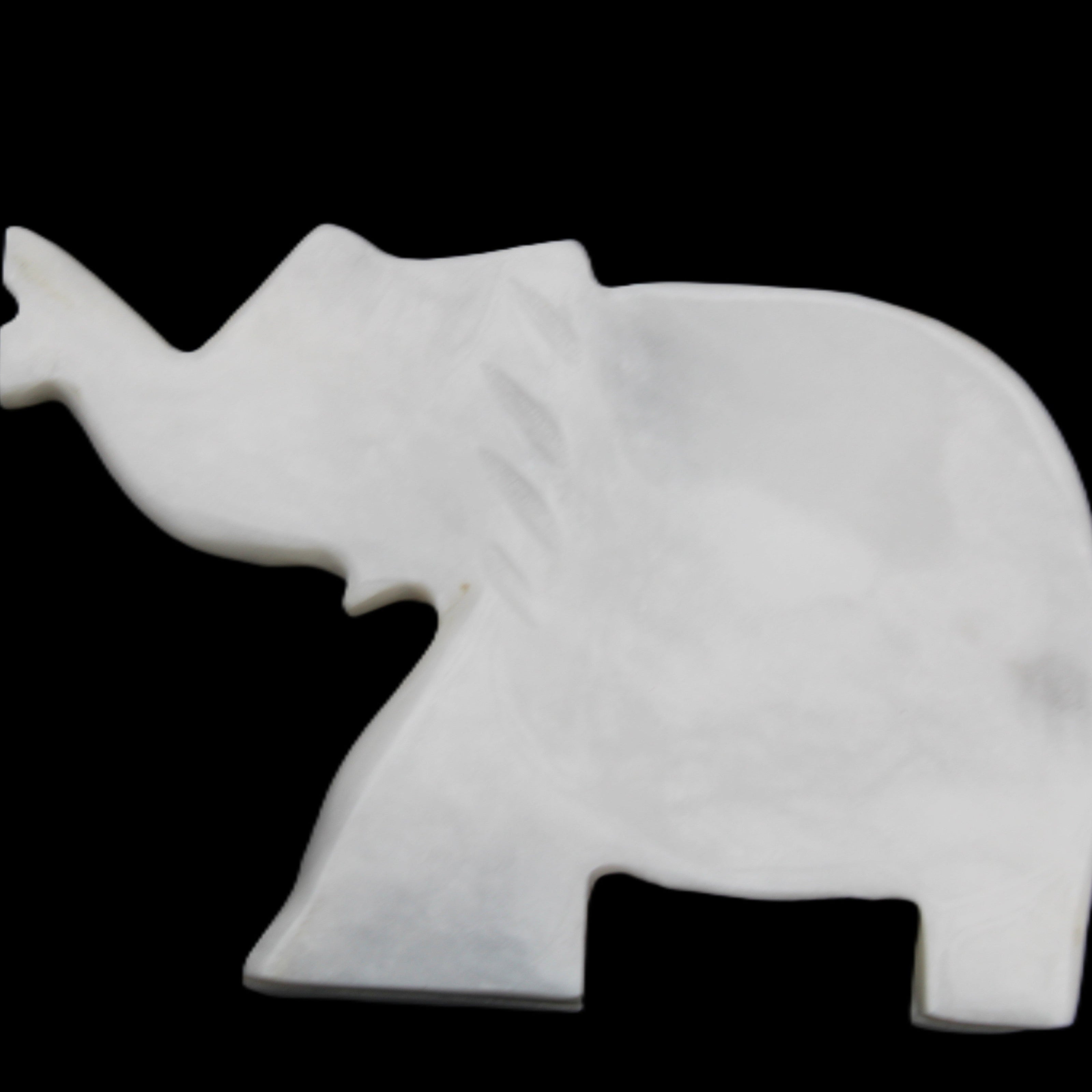 White Jade hand-carved Elephant platter 149*100*24mm 458g in sunlight - Rocks and Things Store