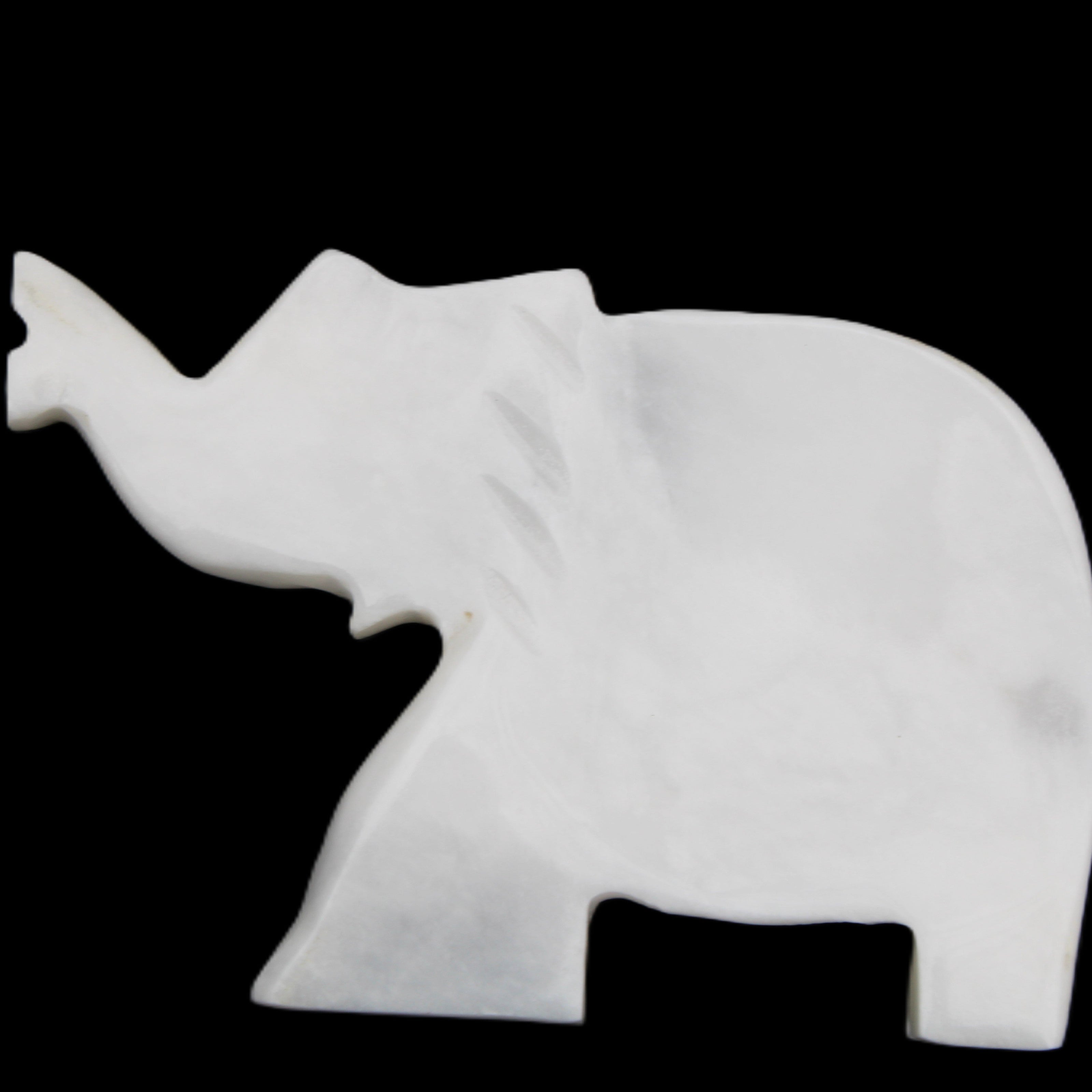 White Jade hand-carved Elephant platter 149*100*24mm 458g in sunlight - Rocks and Things Store