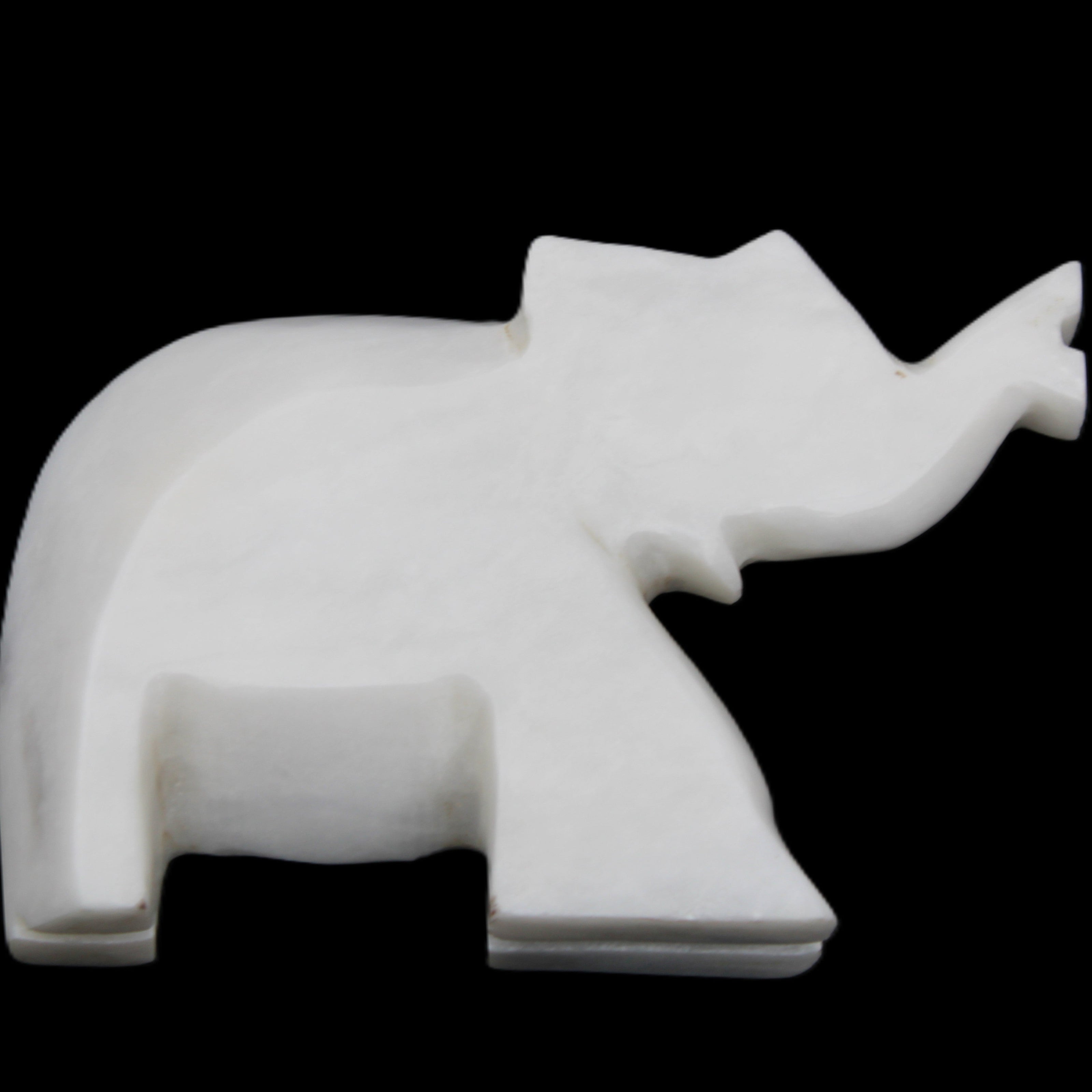 White Jade hand-carved Elephant platter 149*100*24mm 458g in sunlight - Rocks and Things Store