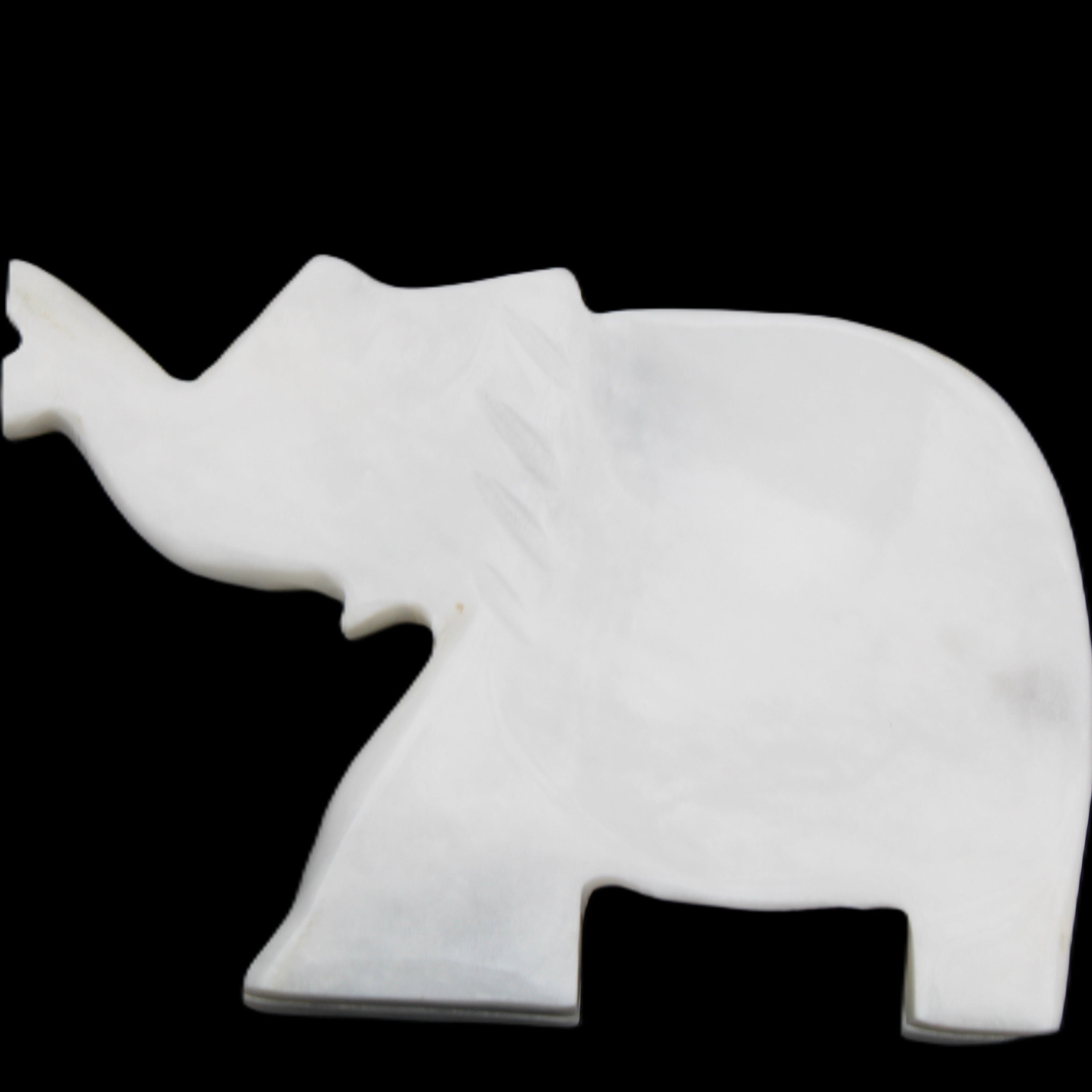 White Jade hand-carved Elephant platter 149*100*24mm 458g in sunlight - Rocks and Things Store