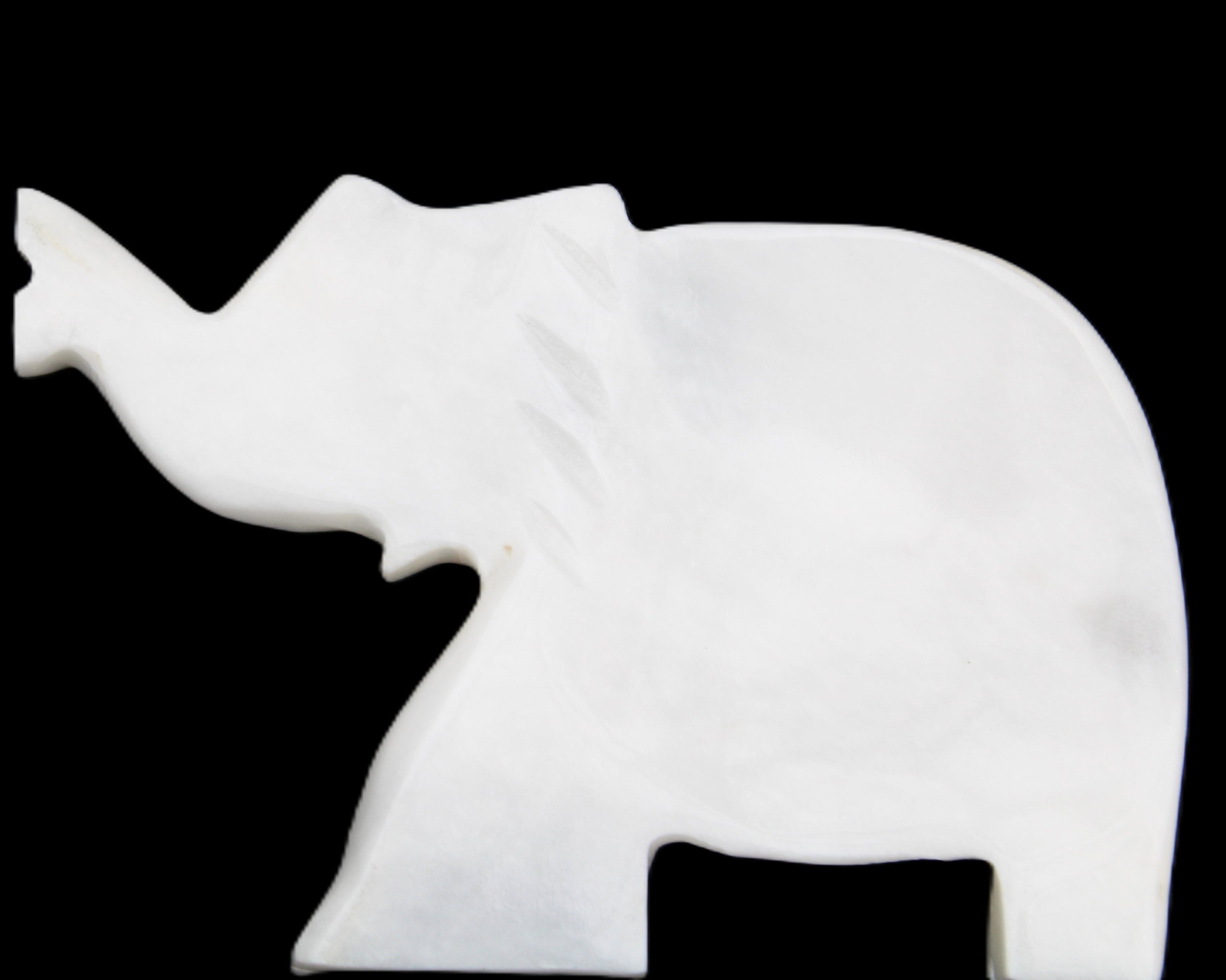 White Jade hand-carved Elephant platter 149*100*24mm 458g in sunlight - Rocks and Things Store