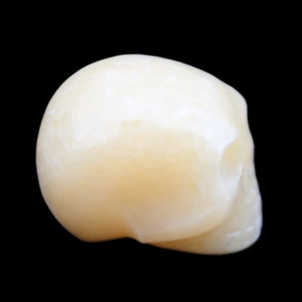 Lemon Calcite skull 33*46*37mm 94g in sunlight - Rocks and Things Store