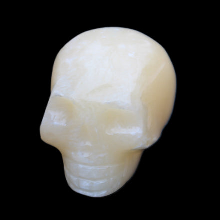 Lemon Calcite skull 33*46*37mm 94g in sunlight - Rocks and Things Store