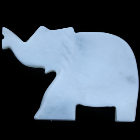 White Jade hand-carved Elephant platter 152*102*24mm 457g in sunlight - Rocks and Things Store