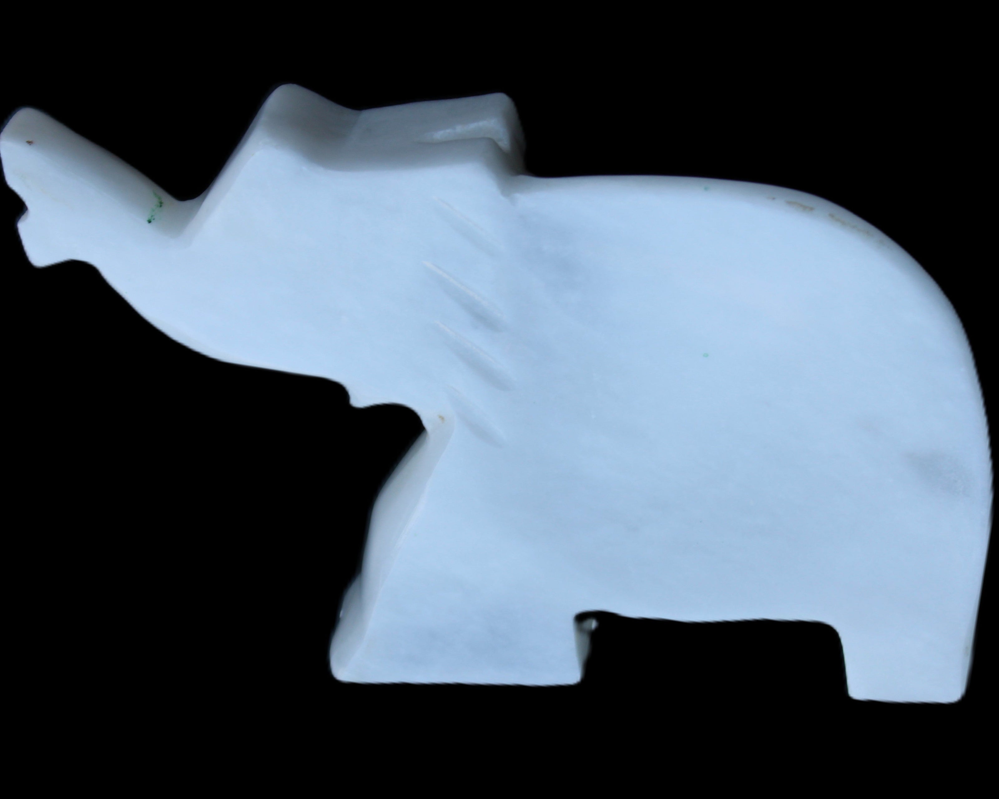 White Jade hand-carved Elephant platter 152*102*24mm 457g in sunlight - Rocks and Things Store