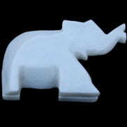 White Jade hand-carved Elephant platter 152*102*24mm 457g in sunlight - Rocks and Things Store