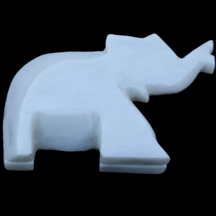 White Jade hand-carved Elephant platter 152*102*24mm 457g in sunlight - Rocks and Things Store
