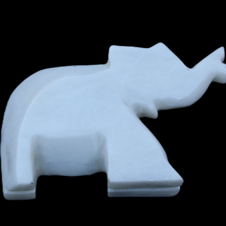 White Jade hand-carved Elephant platter 152*102*24mm 457g in sunlight - Rocks and Things Store