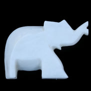 White Jade hand-carved Elephant platter 152*102*24mm 457g in sunlight - Rocks and Things Store
