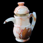 Afghan Jade hand-carved Tea Set with 12 cups in sunlight - Rocks and Things Store