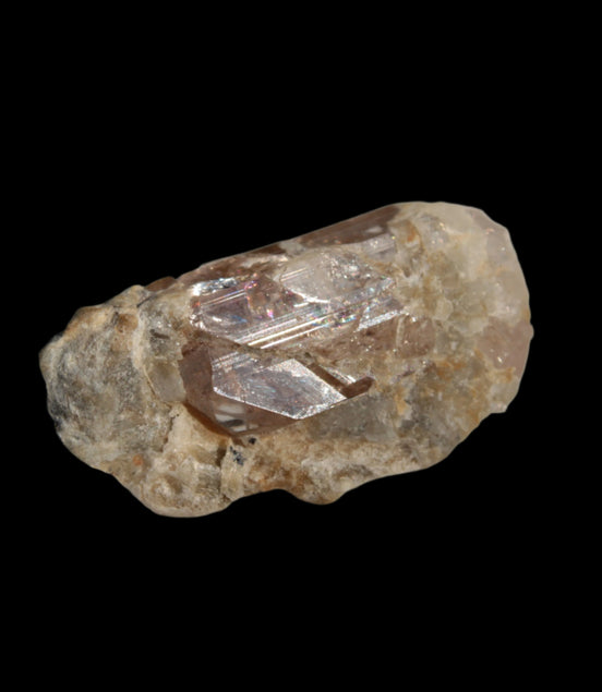 Pink Tourmaline rainbows gemstone in matrix from Afghanistan 31.0ct 6.2g in sunshine - Rocks and Things Store