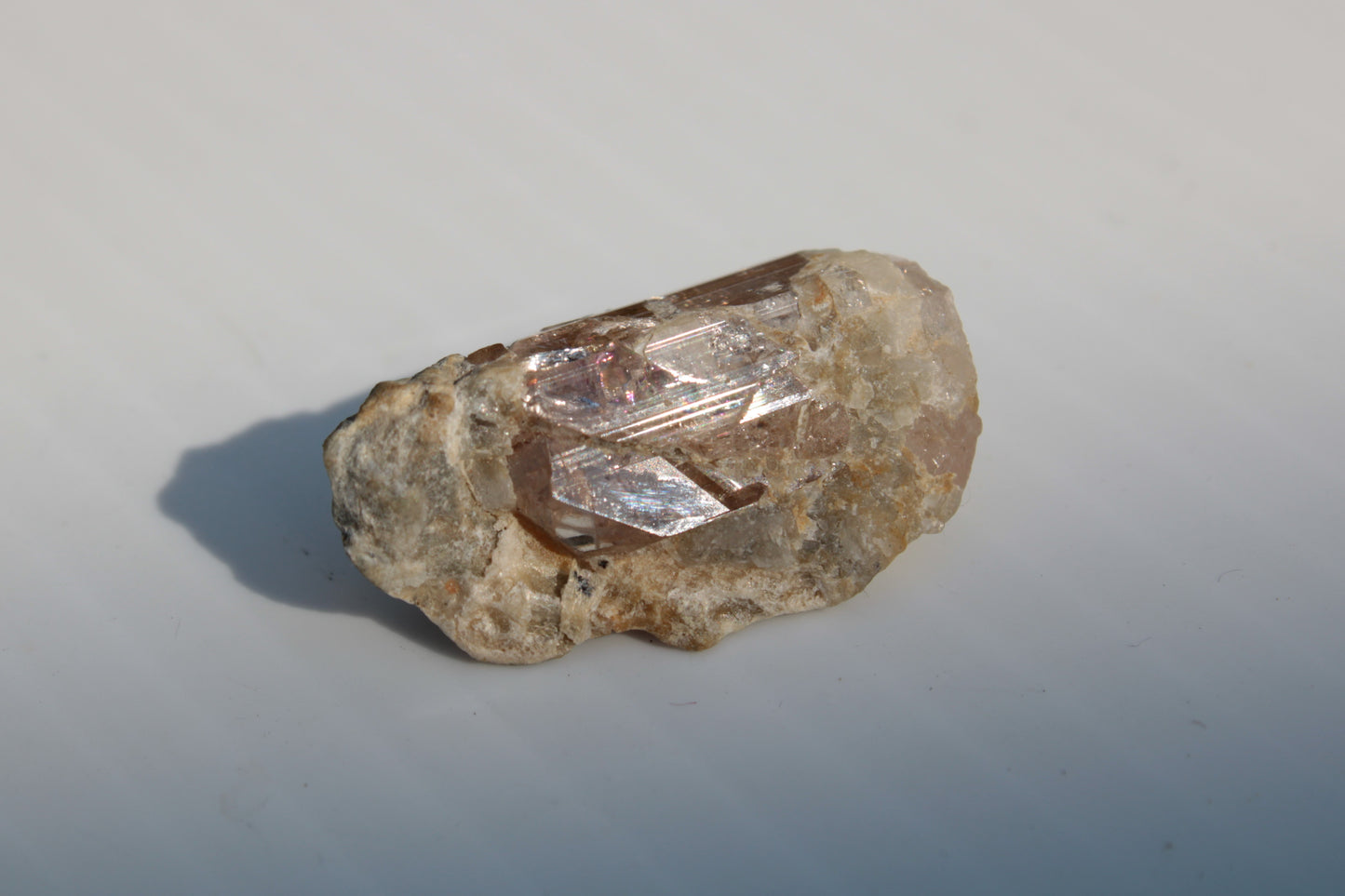 Pink Tourmaline rainbows gemstone in matrix from Afghanistan 31.0ct 6.2g