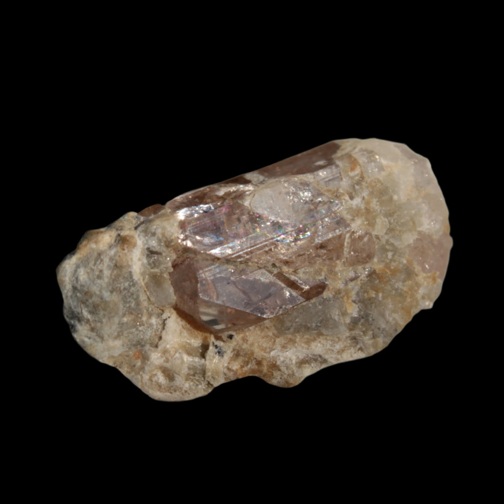 Pink Tourmaline rainbows gemstone in matrix from Afghanistan 31.0ct 6.2g in sunshine - Rocks and Things Store