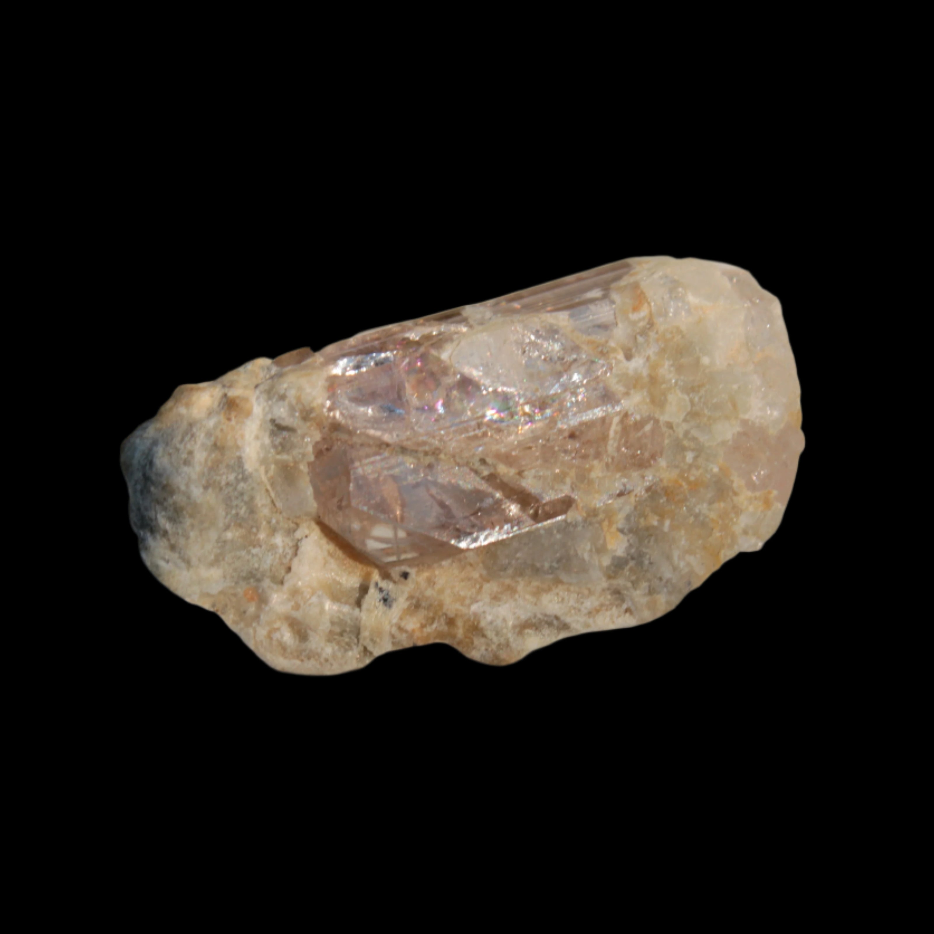 Pink Tourmaline rainbows gemstone in matrix from Afghanistan 31.0ct 6.2g in sunshine - Rocks and Things Store