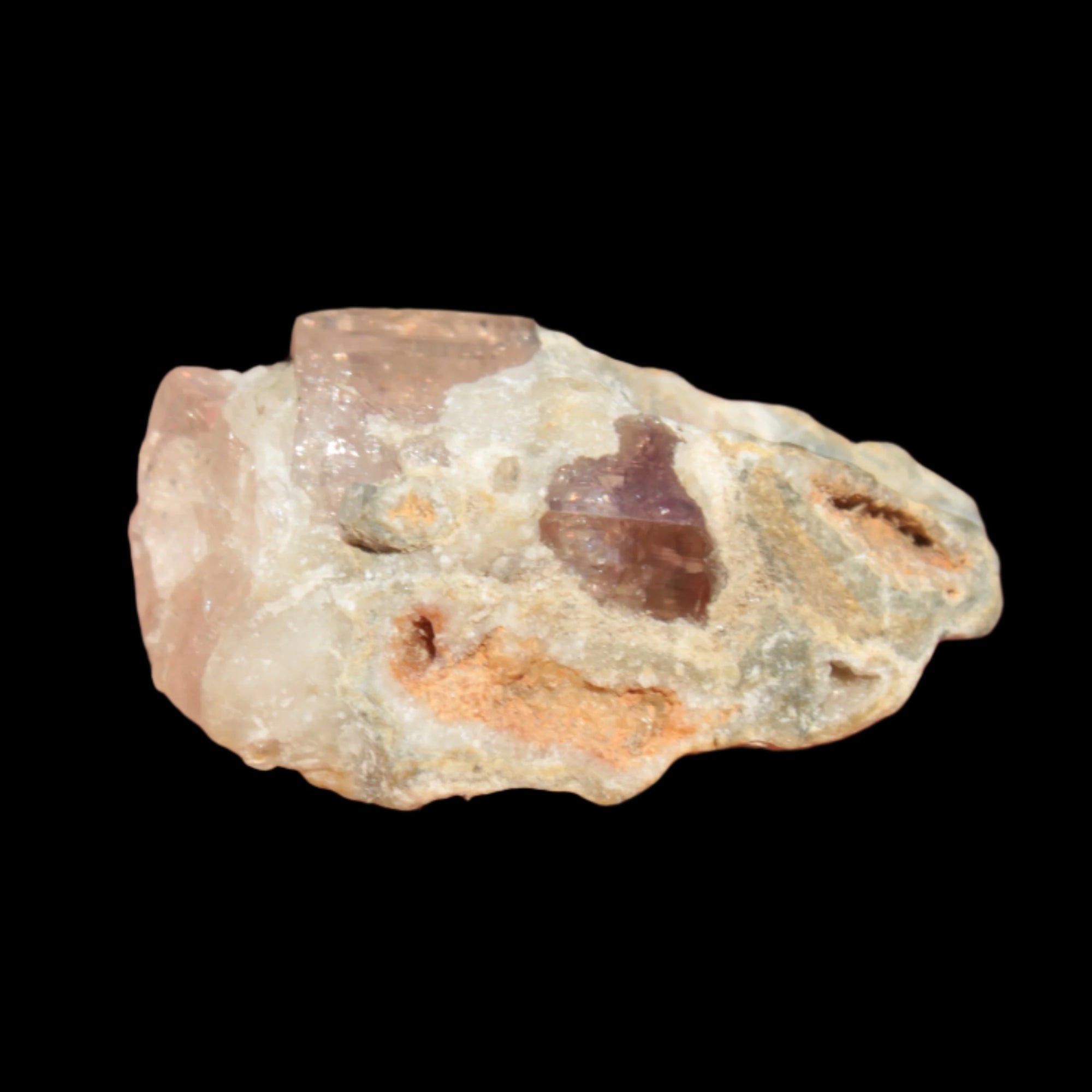 Pink Tourmaline rainbows gemstone in matrix from Afghanistan 31.0ct 6.2g in sunshine - Rocks and Things Store
