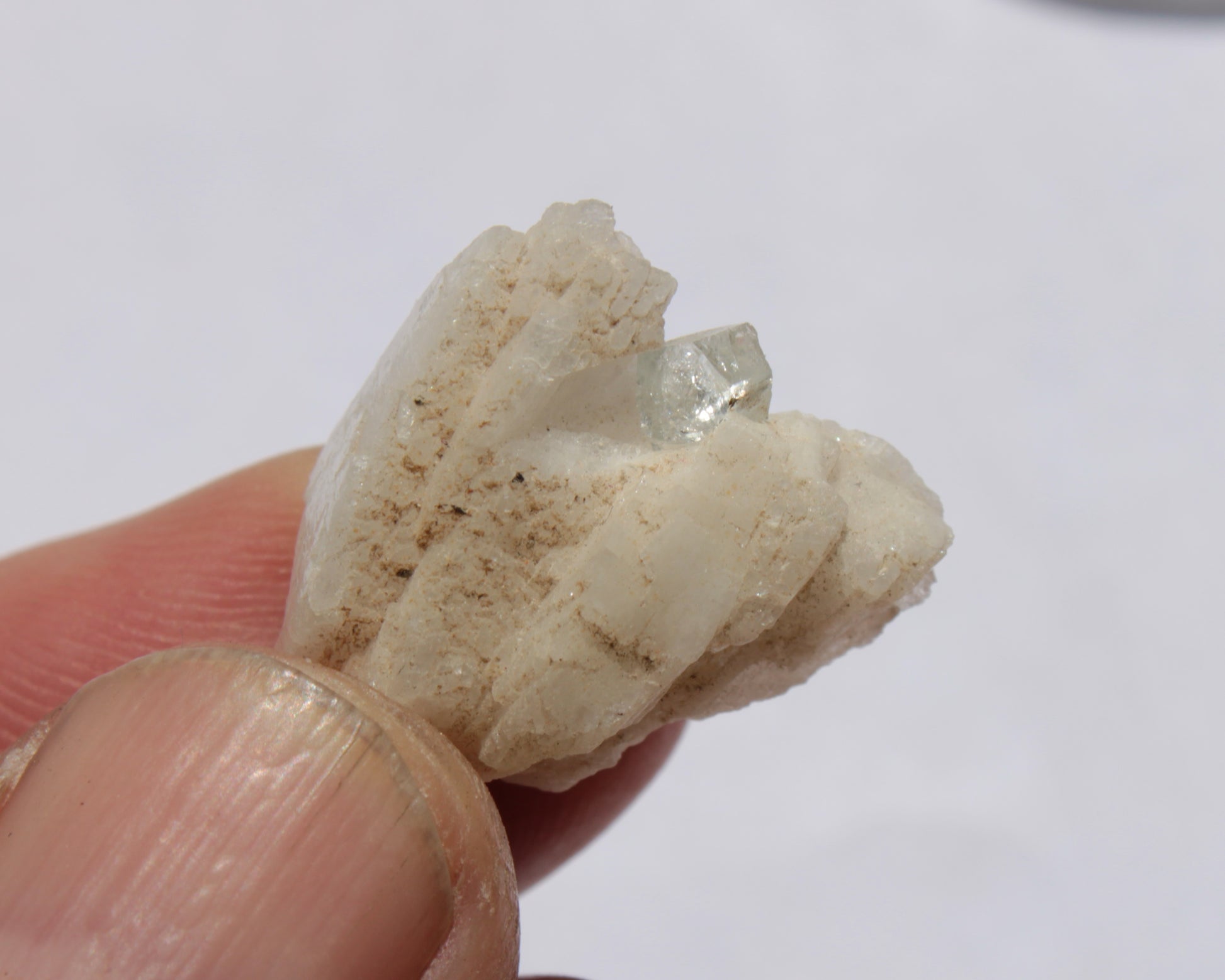 Aquamarine tiny crystal cradled in Feldspar from Afghanistan 4.4g Rocks and Things