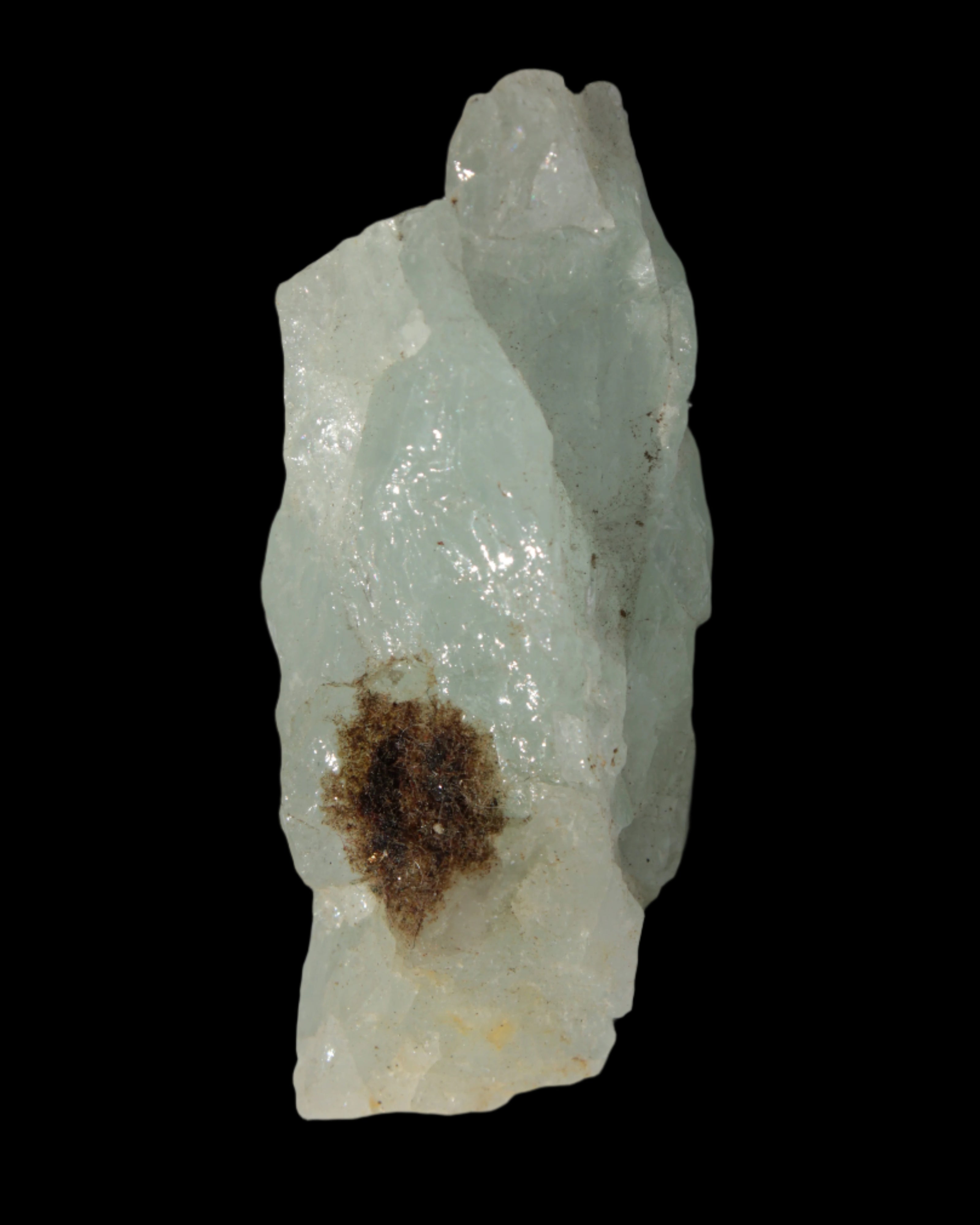 Blue Aquamarine crystal with brown hair Mica from Afghanistan 19.4g in sunshine - Rocks and Things Store