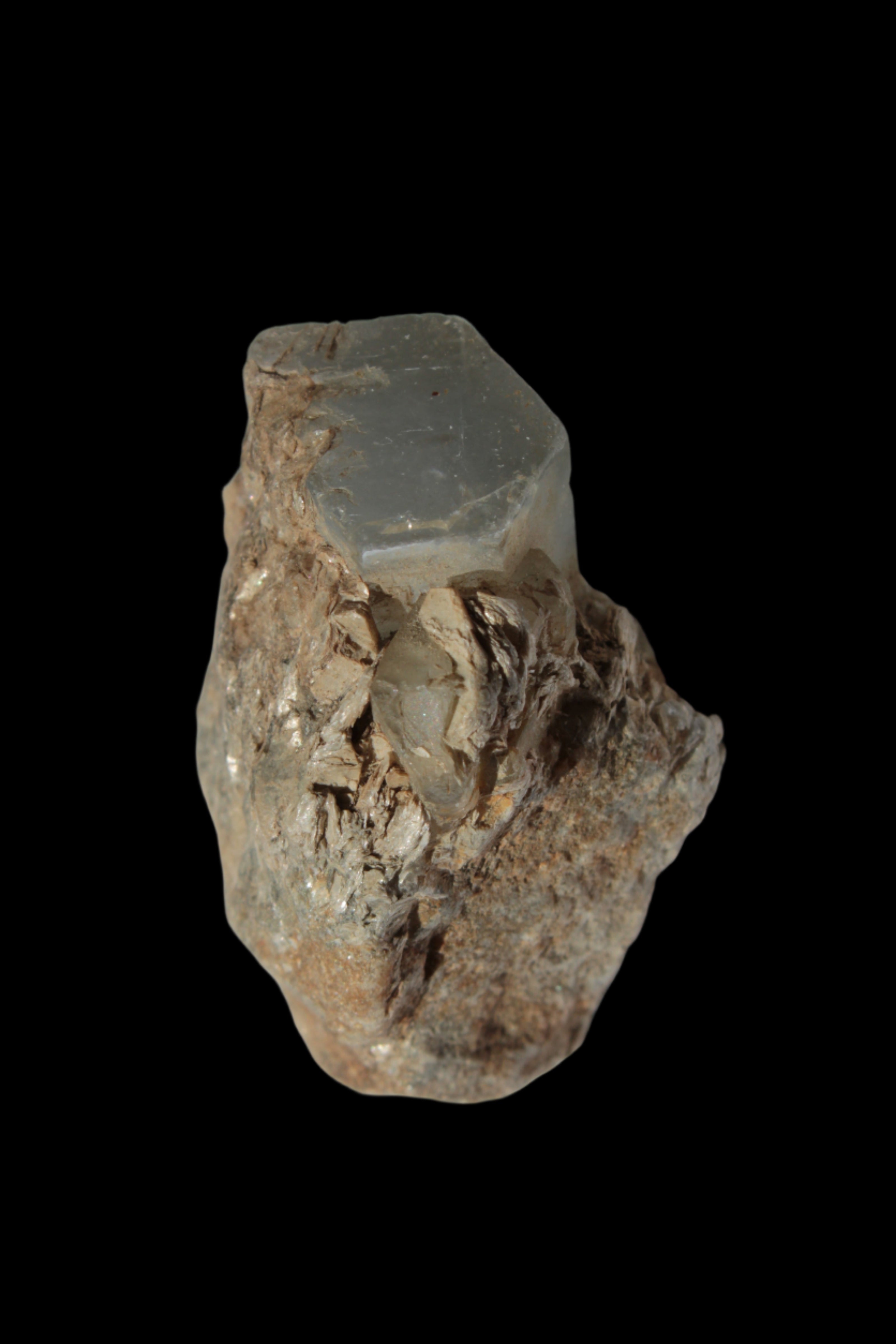 Aquamarine terminated crystals on Muscovite matrix from Afghanistan 145.9ct  29.2g - Rocks and Things Store