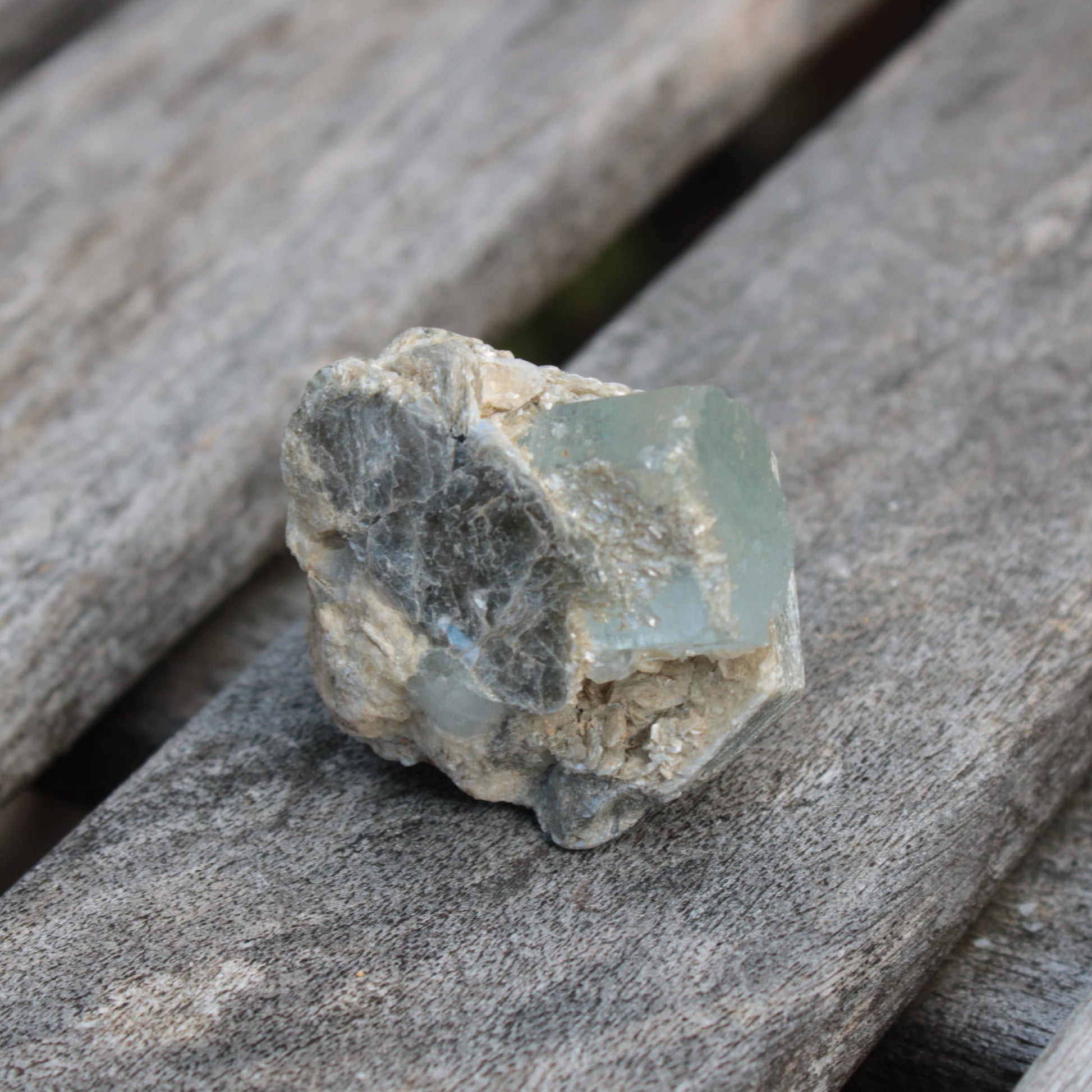 Blue Aquamarine terminated crystals in mica from Afghanistan 29.2g Rocks and Things