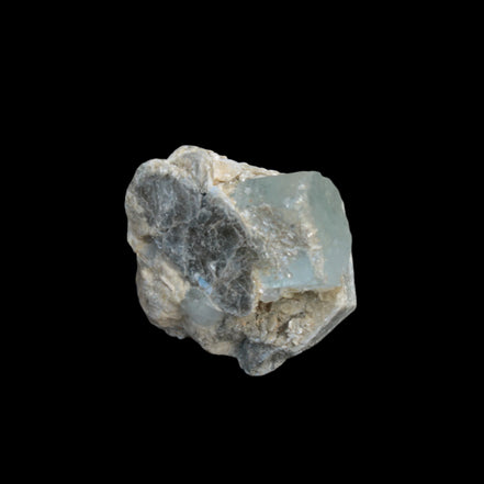 Blue Aquamarine terminated crystals in mica from Afghanistan 29.2g - Rocks and Things Store