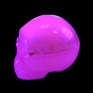 Mangano Calcite skull 38*55*48mm 167g in UV light - Rocks and Things Store
