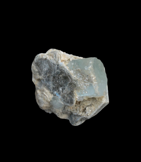 Blue Aquamarine terminated crystals in mica from Afghanistan 29.2g - Rocks and Things Store