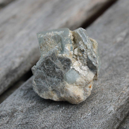 Blue Aquamarine terminated crystals in mica from Afghanistan 29.2g Rocks and Things