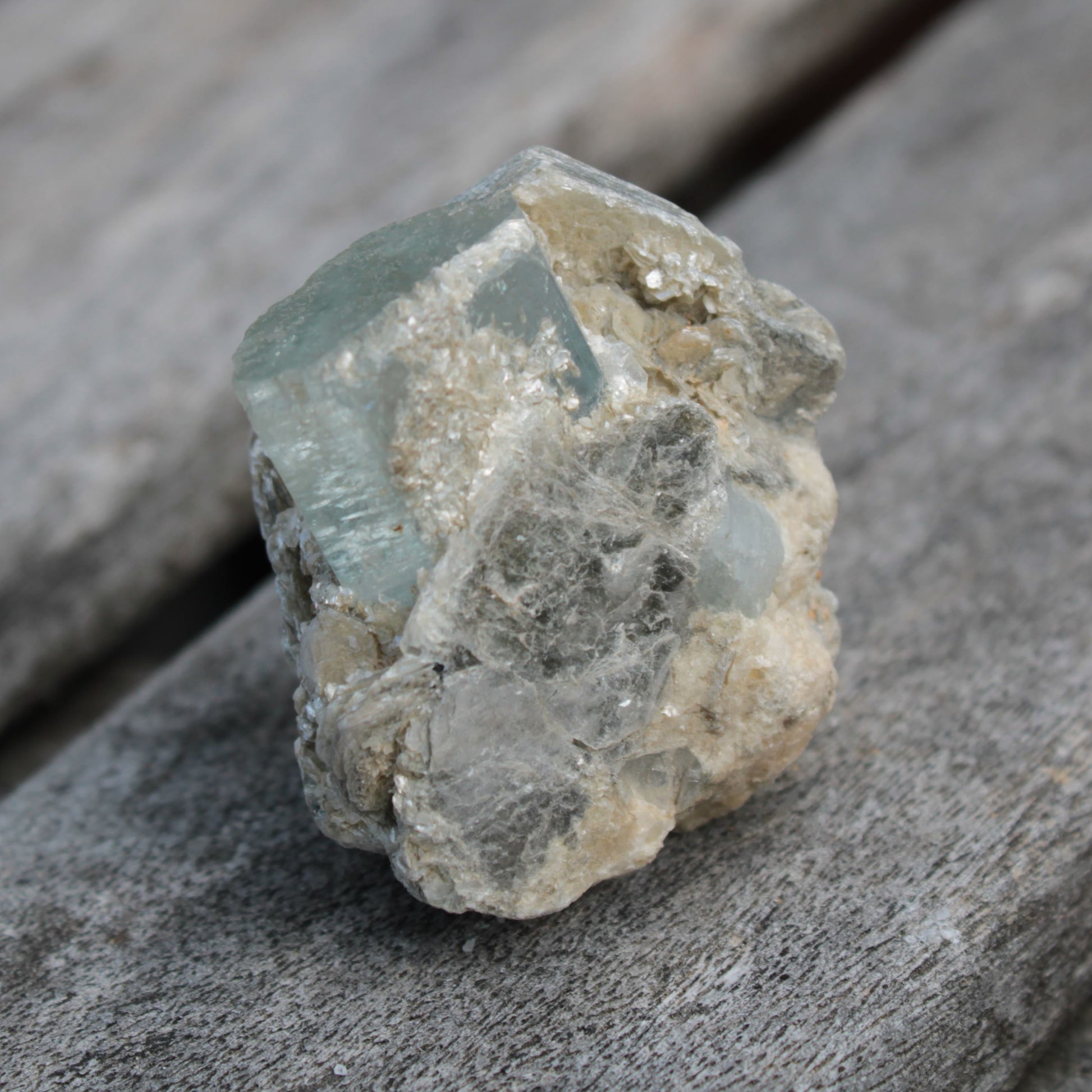 Blue Aquamarine terminated crystals in mica from Afghanistan 29.2g Rocks and Things