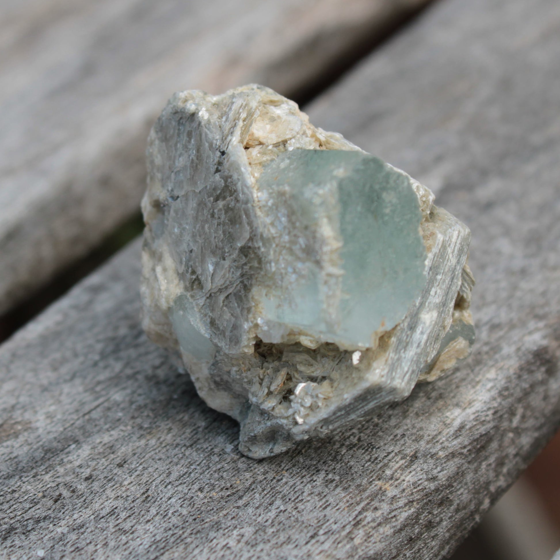 Blue Aquamarine terminated crystals in mica from Afghanistan 29.2g Rocks and Things