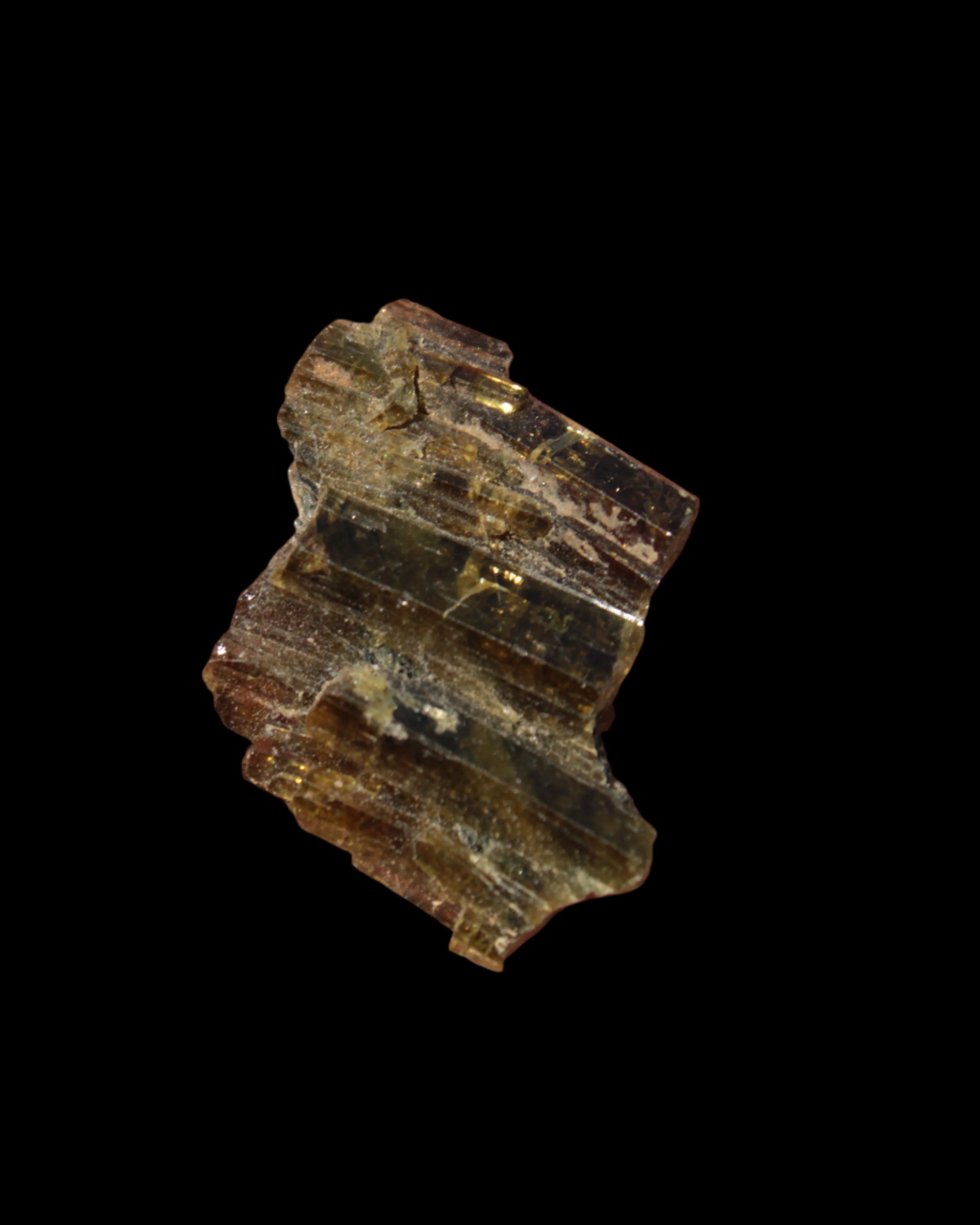 Olive Green with Golden Yellow Tourmaline columnar cluster from Skardu, Pakistan 3g - Rocks and Things Store