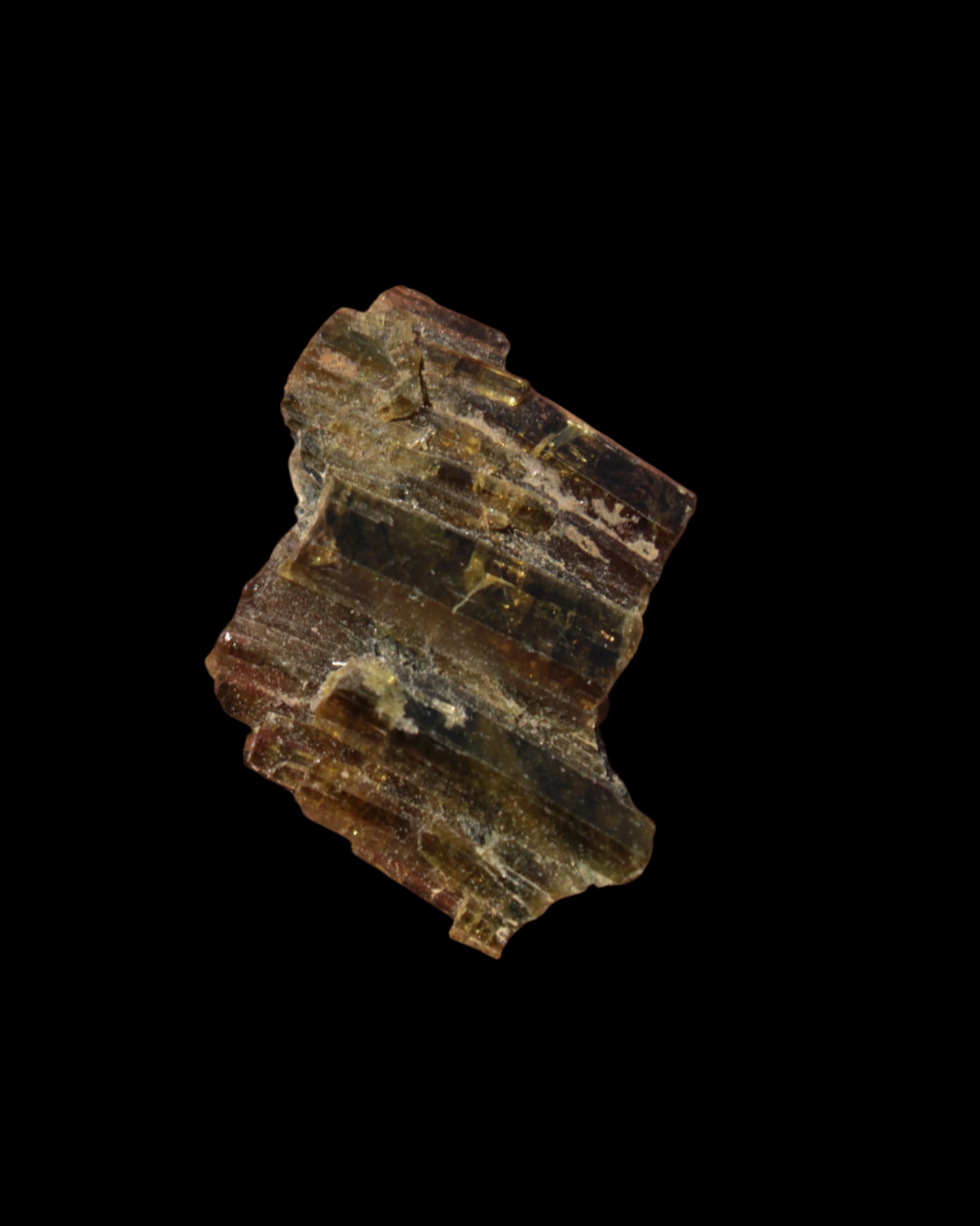 Olive Green with Golden Yellow Tourmaline columnar cluster from Skardu, Pakistan 3g - Rocks and Things Store