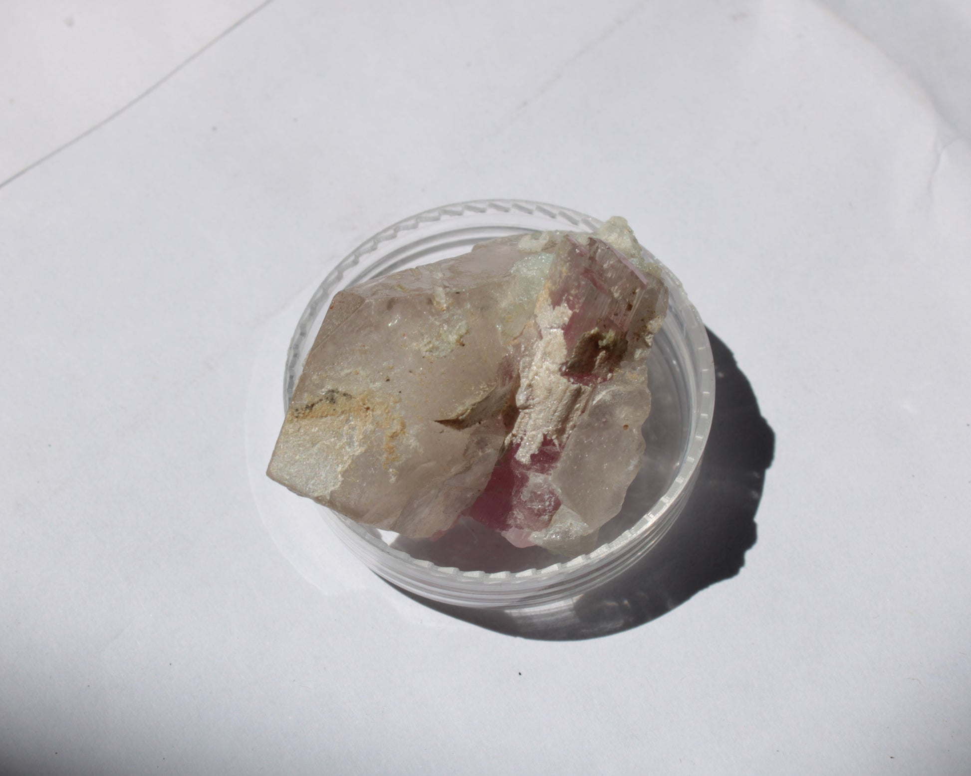 Pink Tourmaline on Smoky Quartz crystal from Afghanistan 112.8ct 22.56g Rocks and Things