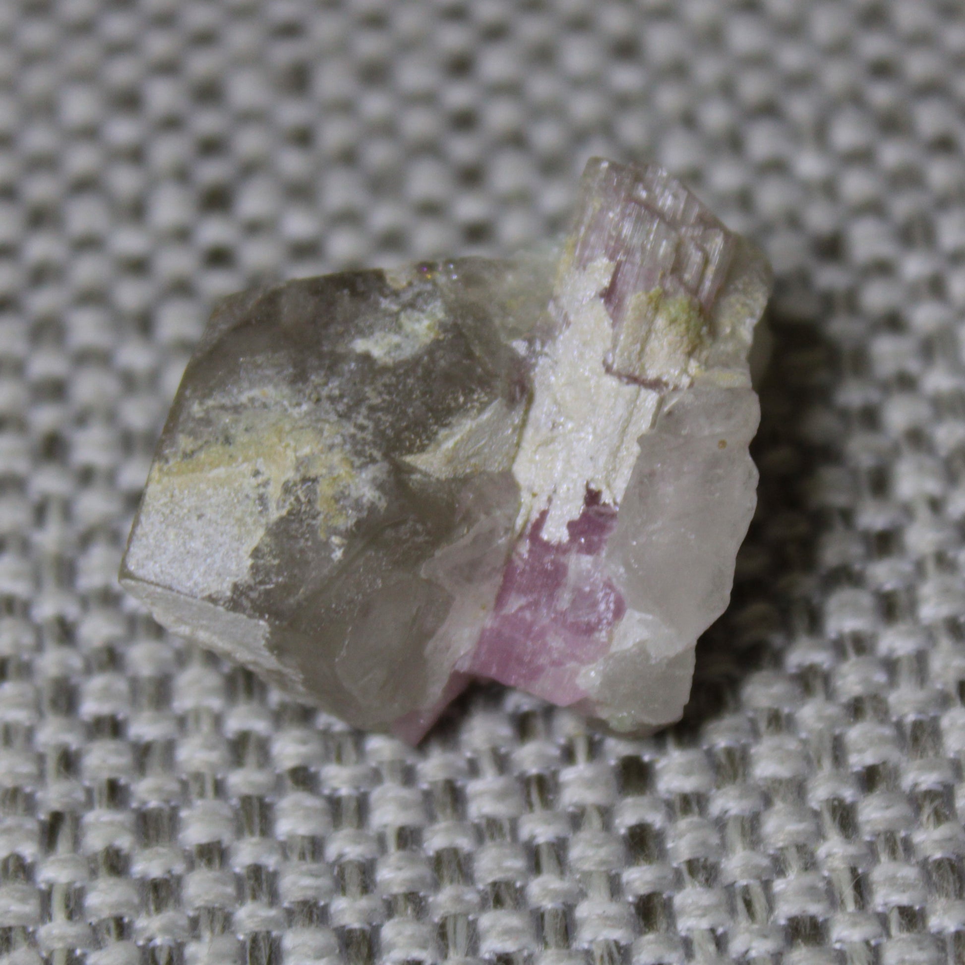 Pink Tourmaline on Smoky Quartz crystal from Afghanistan 112.8ct 22.56g Rocks and Things