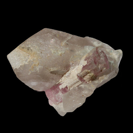 Pink Tourmaline on Smoky Quartz crystal from Afghanistan 112.8ct 22.56g in sunshine - Rocks and Things Store