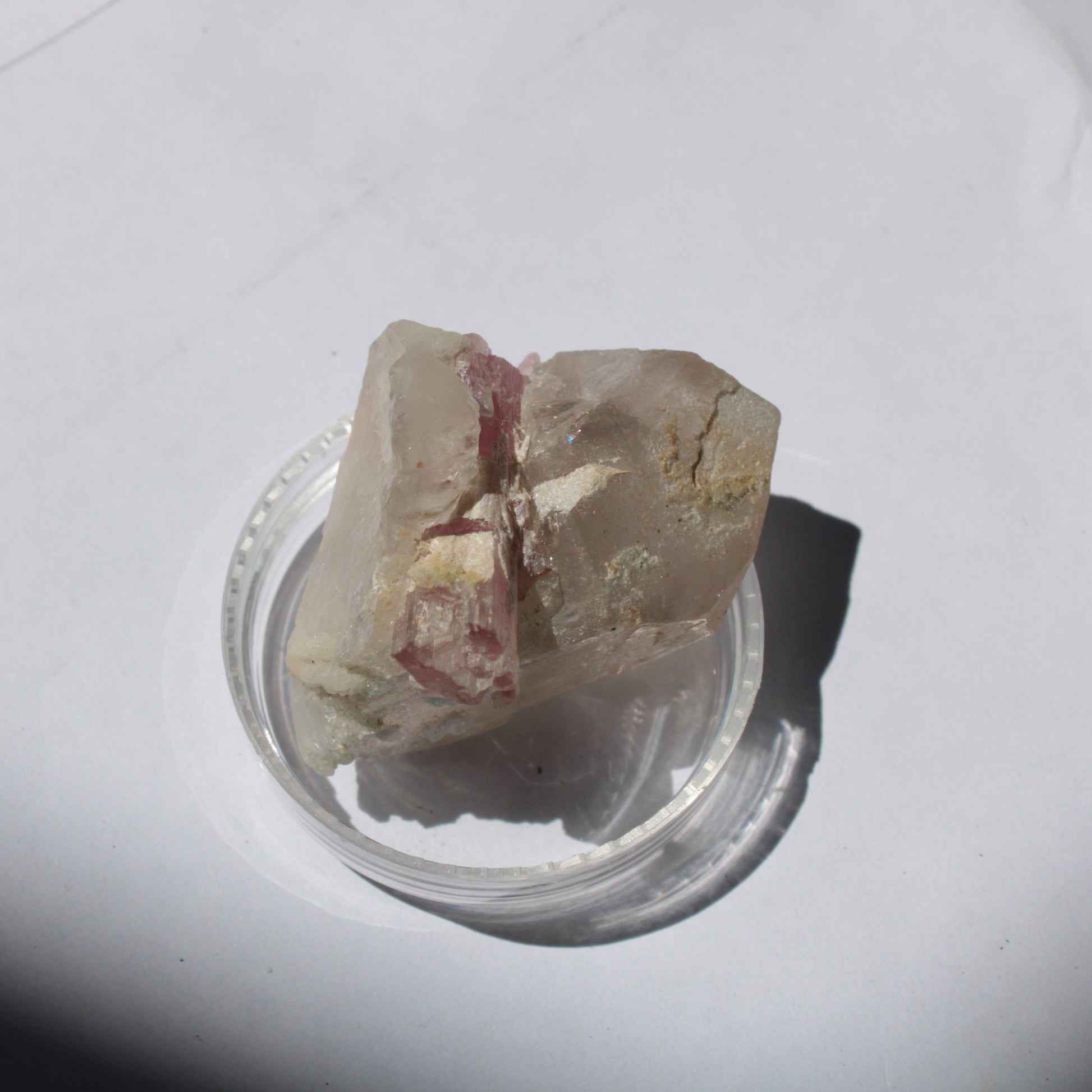 Pink Tourmaline on Smoky Quartz crystal from Afghanistan 112.8ct 22.56g Rocks and Things