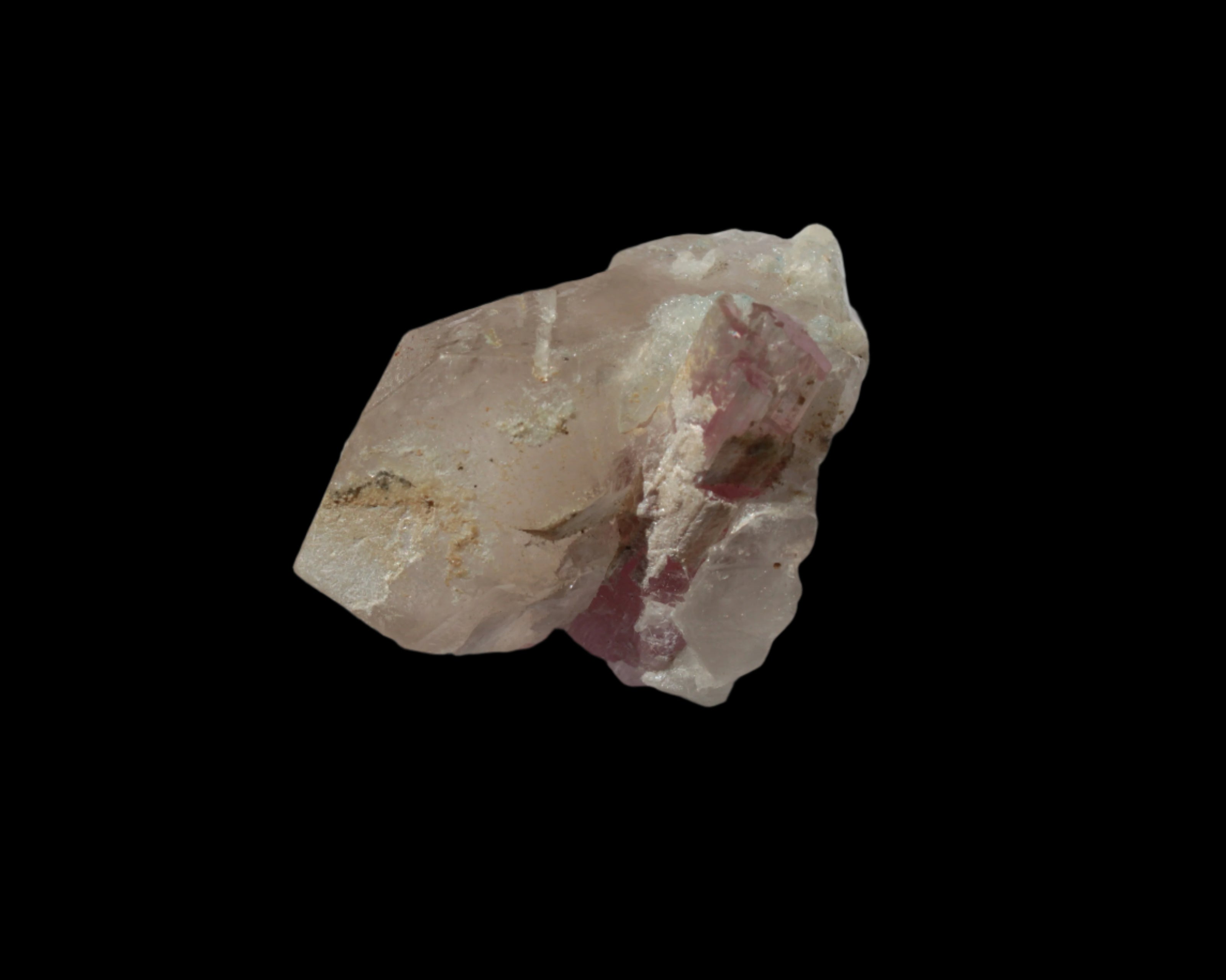 Pink Tourmaline on Smoky Quartz crystal from Afghanistan 112.8ct 22.56g in sunshine - Rocks and Things Store