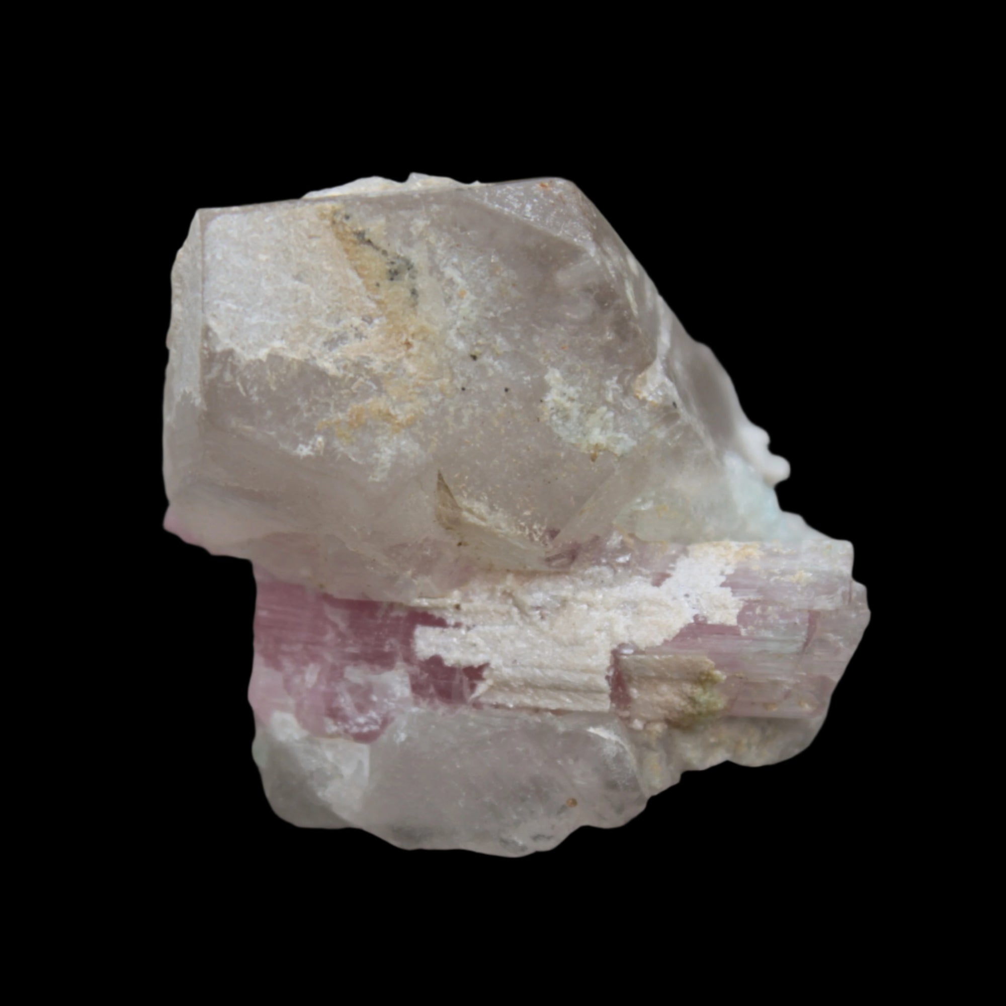 Pink Tourmaline on Smoky Quartz crystal from Afghanistan 112.8ct 22.56g in sunshine - Rocks and Things Store