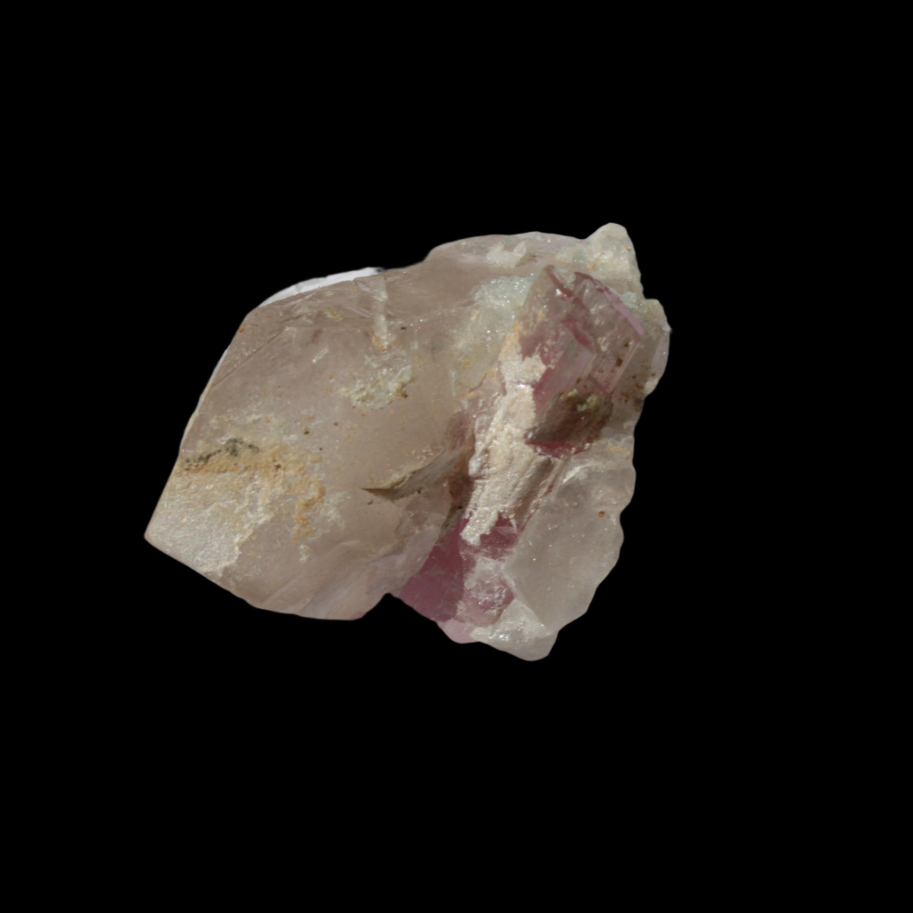 Pink Tourmaline on Smoky Quartz crystal from Afghanistan 112.8ct 22.56g in sunshine - Rocks and Things Store