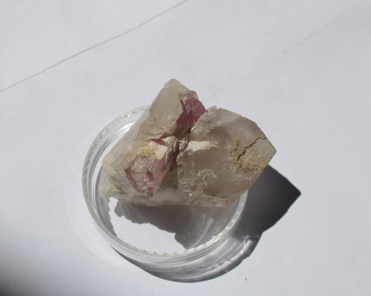 Pink Tourmaline on Smoky Quartz crystal from Afghanistan 112.8ct 22.56g Rocks and Things