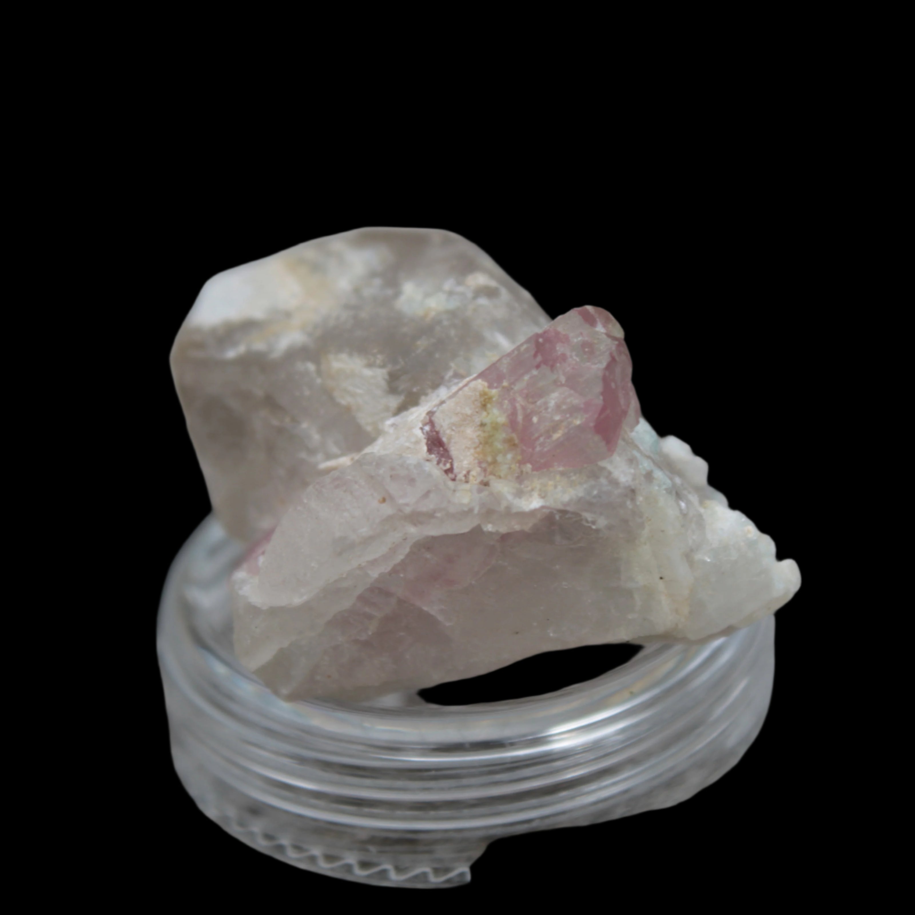 Pink Tourmaline on Smoky Quartz crystal from Afghanistan 112.8ct 22.56g in sunshine - Rocks and Things Store